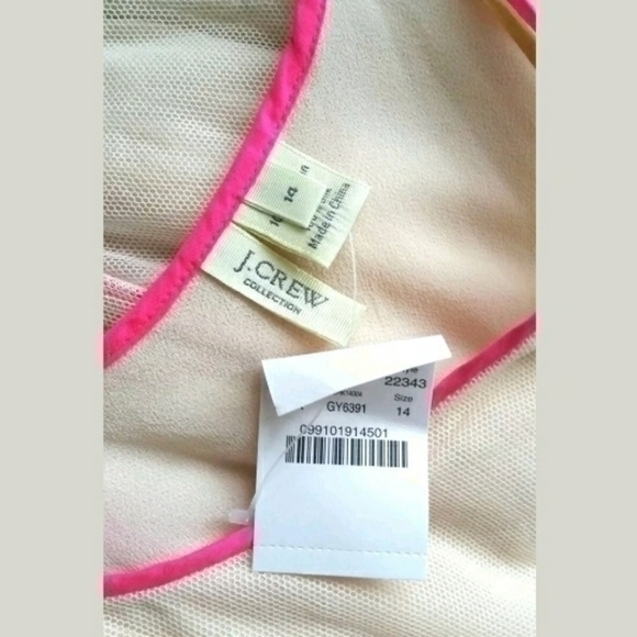 💥NWT💥 J.CREW NEON PIPING NET TOP SZ L 14 - Picture 8 of 8